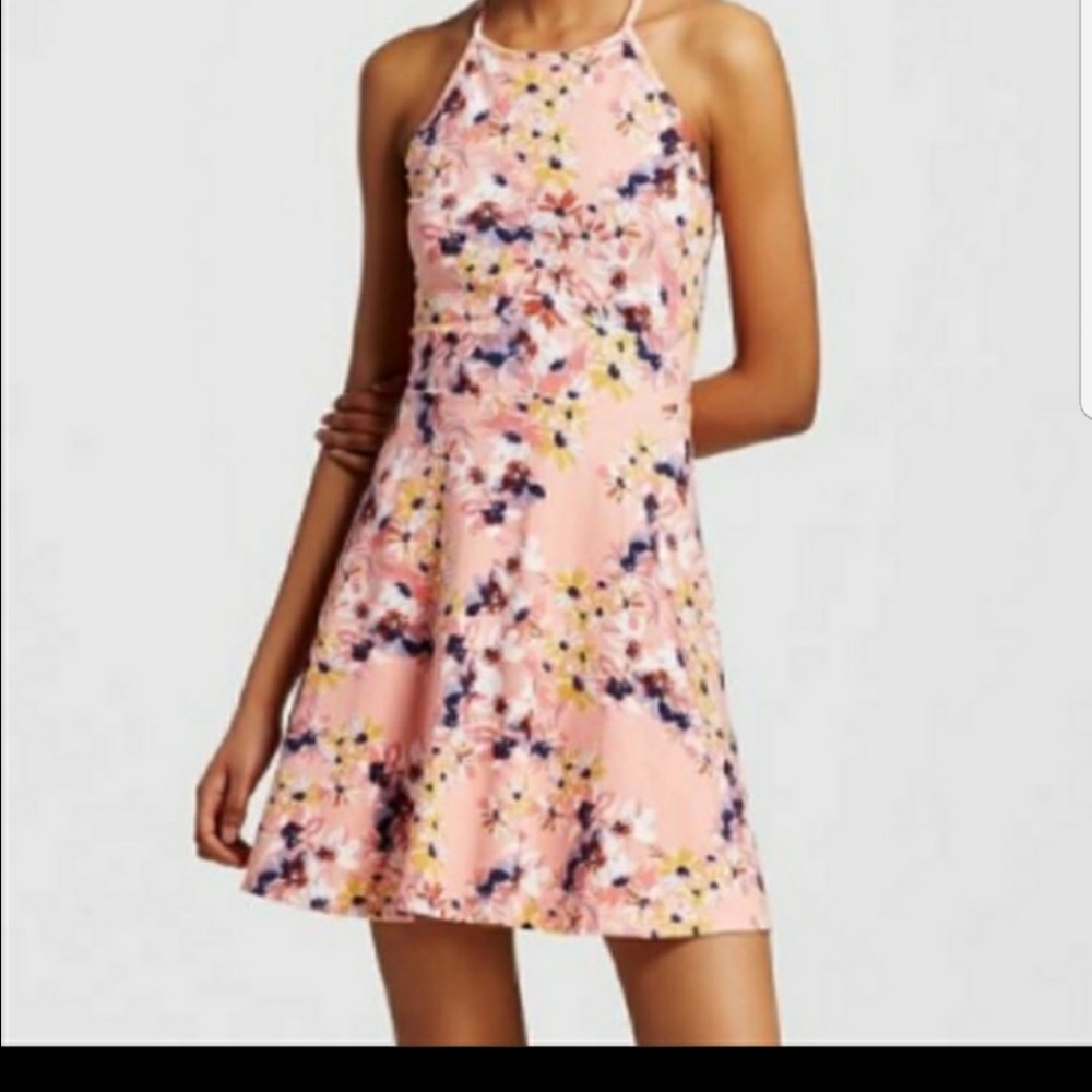 Floral Peach Skater Dress!